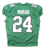 Andrew Mukuba Philadelphia Signed Kelly Green Pro Cut Football Jersey JSA QR