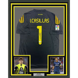 Framed Autographed/Signed Iker Casillas 35x39 Real Madrid Jersey BAS COA