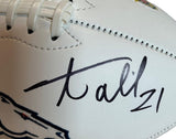 Chris Harris, Jr. & Aqib Talib Autographed Broncos White Panel Football BAS COA