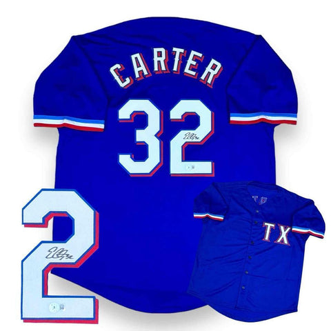 Evan Carter Autographed SIGNED Jersey - Royal - Beckett Authenticated