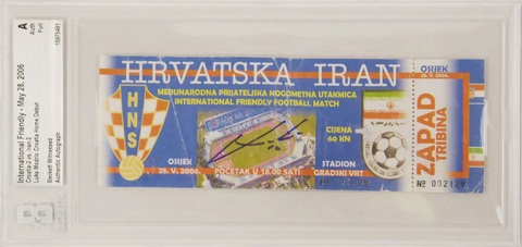 Luka Modric Signed 2006 First Croatia Home Game Match Ticket - BGS Authentic