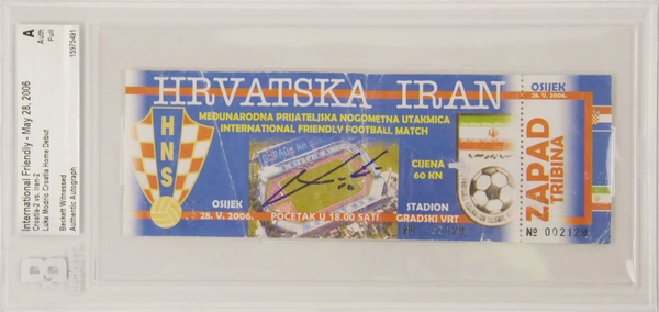 Luka Modric Signed 2006 First Croatia Home Game Match Ticket - BGS Authentic