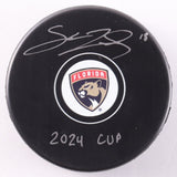 Steven Lorentz Signed Florida Panthers Logo Puck Inscribed "2024 Cup" (COJO)
