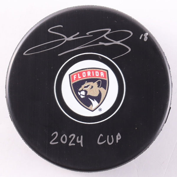 Steven Lorentz Signed Florida Panthers Logo Puck Inscribed "2024 Cup" (COJO)