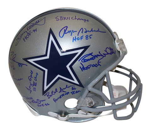 Dallas Cowboys Team Autographed SB XII Authentic VSR4 Helmet Beckett 34591