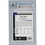 Ray Lewis Autographed/Signed 2003 Score #5 Slabbed Trading Card Beckett 50024