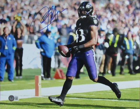 Justice Hill Autographed 11x14 Photo Baltimore Ravens Beckett 184954