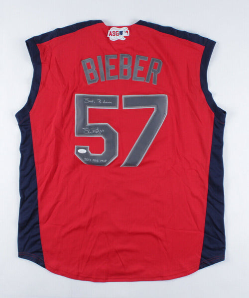 Shane Bieber Signed American League Jersey Inscribed "3 up, 3 down" & "2019 ASG