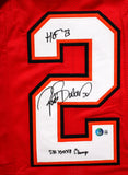 Ronde Barber Autographed Red Pro Style Jersey w/HOF SB Champ - Beckett W Holo