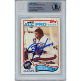 Lawrence Taylor Autographed 1982 Topps #434 Slabbed Trading Card Beckett 49388