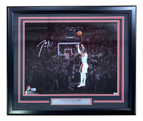 Damian Lillard Signed Framed 16x20 Portland Trail Blazers Spotlght Photo BAS