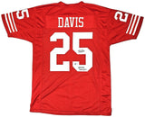 49ERS ERIC DAVIS AUTOGRAPHED RED JERSEY "SB XXIX CHAMPION" BECKETT QR 215868