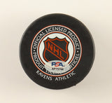 Red Kelly Signed Detroit Red Wings Logo Puck Inscribed "HOF 69" (PSA QR)