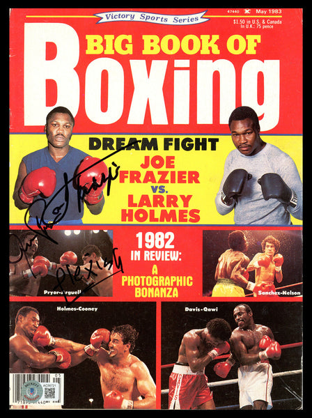 Frazier, Arguello & Pryor Autographed Big Book of Boxing Magazine Beckett