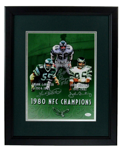 1980 NFC Champions Eagles Multi-Signed 11x14 Photo Framed JSA 176233