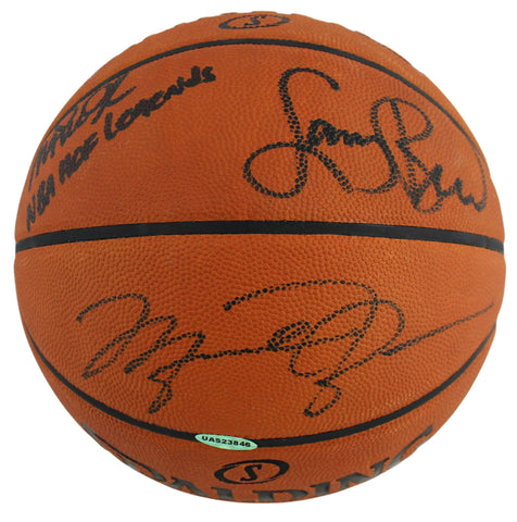NBA HOF Legends (3) Jordan, Bird & Johnson Signed NBA Basketball BAS #A39836