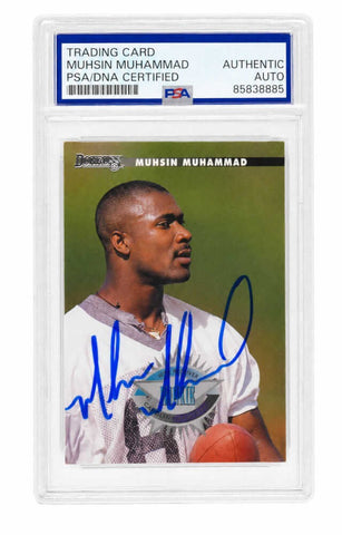 Muhsin Muhammad Signed Panthers 1996 Donruss Rookie Football Card #219 (PSA/DNA)