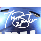 Tiki Barber Autographed/Signed New York Giants Mini Helmet Beckett Witness 51859