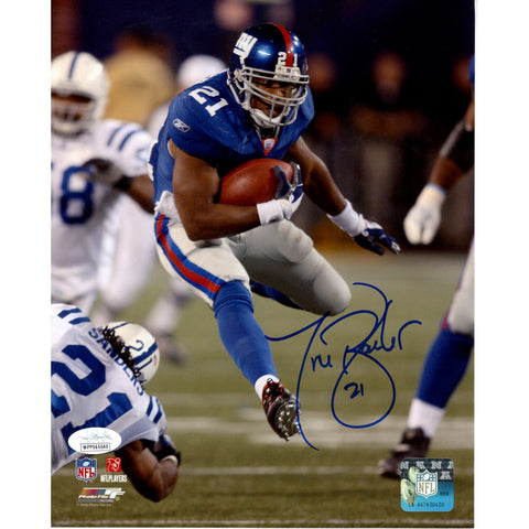 Tiki Barber Autographed New York Giants 8x10 Photo JSA 53577
