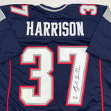 Autographed/Signed Rodney Harrison New England Blue Football Jersey Beckett COA