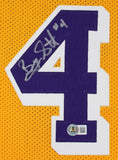 Byron Scott Signed Los Angeles Lakers Yellow Jersey (Beckett) 3xNBA Champion