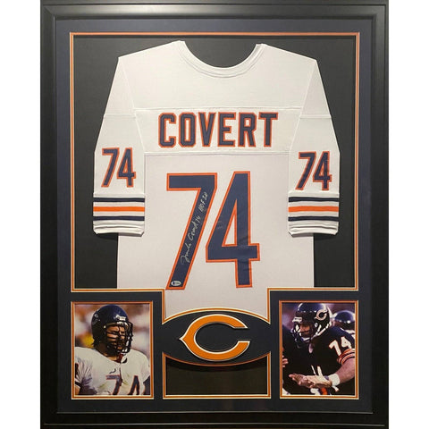 Jimbo Covert Autographed Framed Chicago Bears Pitt HOF Jersey