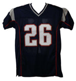 Sony Michel Autographed/Signed Pro Style Blue XL Jersey BAS 22630