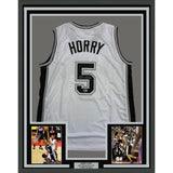 Framed Autographed/Signed Robert Horry 35x39 San Antonio White Jersey COA