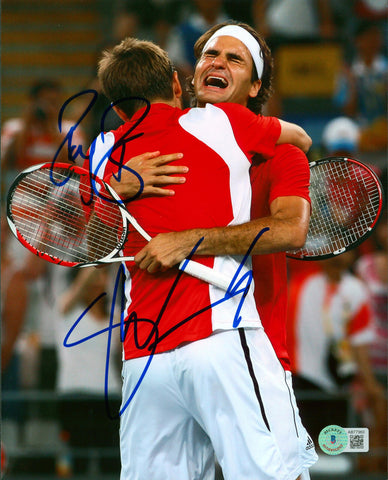 Roger Federer & Stan Wawrinka Authentic Signed 8x10 Photo BAS #AB77960