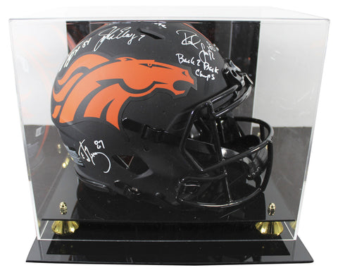 Broncos (4) Elway, Sharpe +2 Signed Eclipse F/S Speed Proline Helmet W/ Case BAS