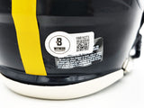 TERRY BRADSHAW AUTOGRAPHED STEELERS BLACK SPEED MINI HELMET BECKETT 230085