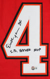 Dexter Jackson "SB XXXVII MVP" Authentic Signed Red Pro Style Jersey BAS Witness