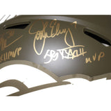Broncos SB MVP Signed Authentic Salute Helmet Elway Davis Miller BAS 40597