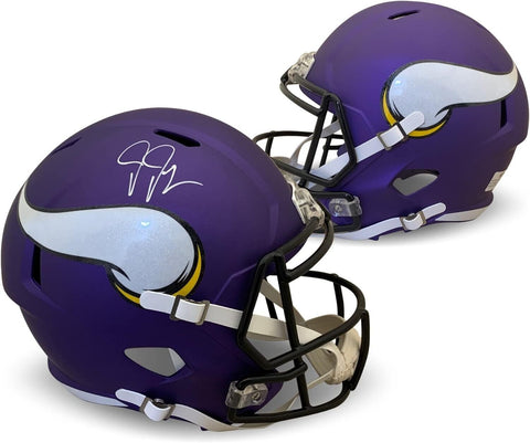 Justin Jefferson Autographed Minnesota Vikings Football Mini Helmet Beckett