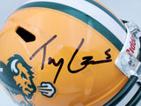 Trey Lance Auto North Dakota State Bison Yellow Full Size Rep Spd Helmet Beckett