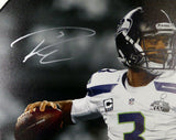 RUSSELL WILSON AUTOGRAPHED SIGNED FRAMED 24X30 CANVAS PHOTO SEAHAWKS RW 125707