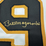 Framed Autographed/Signed Bill Mazeroski 35x39 Pittsburgh White Jersey JSA COA
