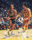 Lenny Wilkens & Gail Goodrich Autographed 11x14 Photo Beckett BAS QR #SB30677