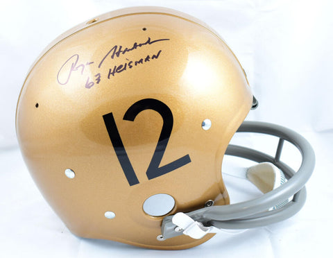 Roger Staubach Autographed Navy Midshipmen TK Helmet w/ Heisman - Beckett W Holo