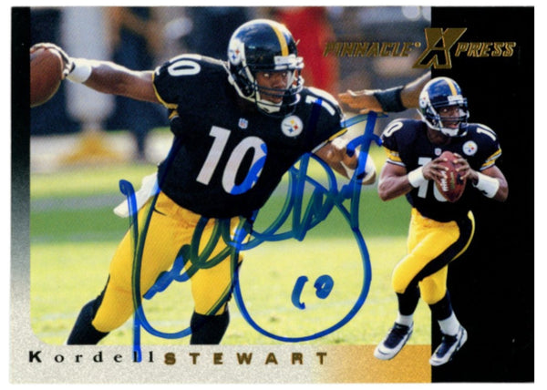 Kordell Stewart Autographed 97 Pinnacle X-Press #15 Trading Card Beckett 52814