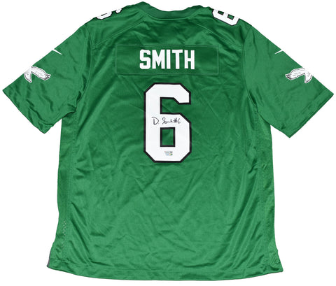 DEVONTA SMITH SIGNED PHILADELPHIA EAGLES KELLY GREEN NIKE SUPER BOWL LIX JERSEY