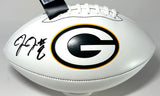 Packers JOSH JACOBS Signed Wilson White Panel Green Bay LOGO Football AUTO - BAS