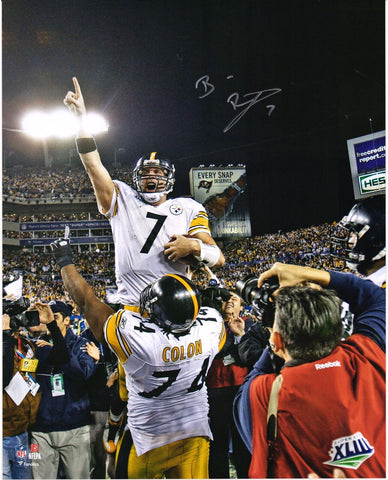 Ben Roethlisberger Steelers Signed 16" x 20" Super Bowl XLIII Celebration Photo