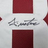 Framed Autographed John Metchie III 35x39 Alabama Red College Jersey JSA COA