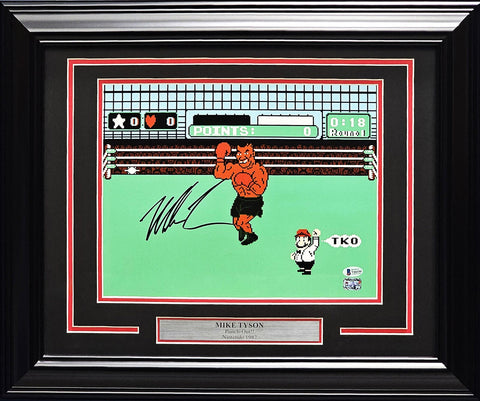MIKE TYSON AUTOGRAPHED FRAMED 11X14 PHOTO NINTENDO PUNCH-OUT!! BECKETT 215844