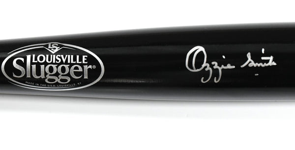 Ozzie Smith Autographed Black Louisville Slugger Pro Baseball Bat - Fanatics