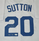 Dodgers DON SUTTON #20 Signed Custom White Jersey AUTO w/ HOF '98 - JSA