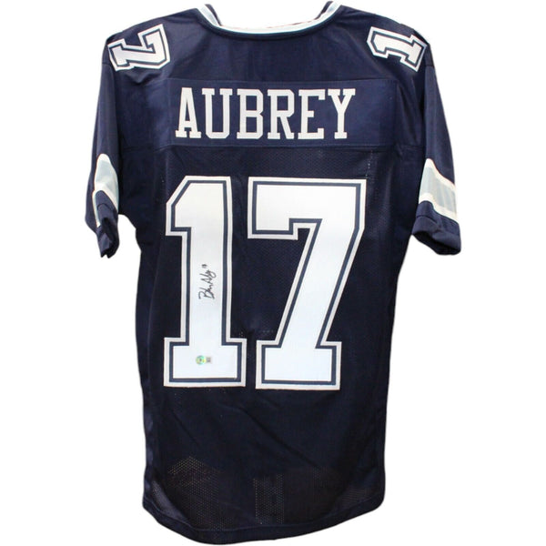Brandon Aubrey Autographed/Signed Pro Style Blue XL Jersey Beckett 48147