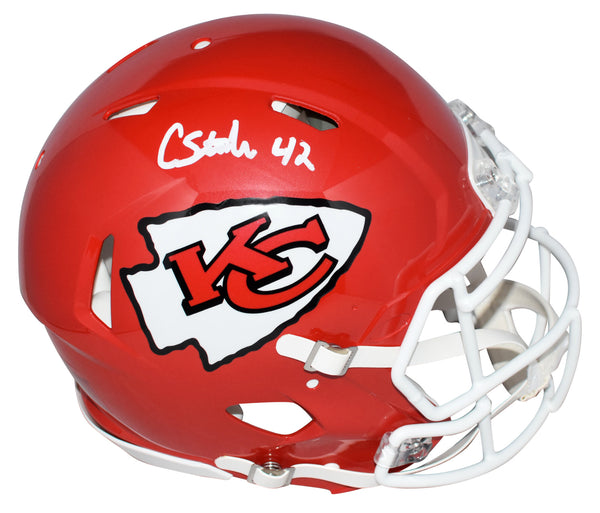 CARSON STEELE AUTOGRAPHED KANSAS CITY CHIEFS AUTHENTIC SPEED HELMET BECKETT