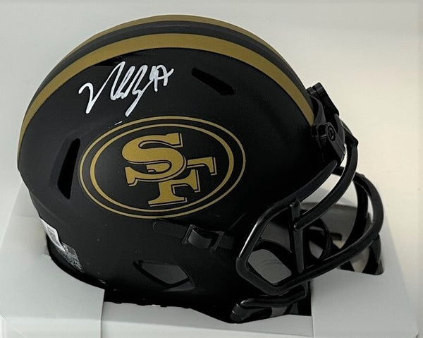 San Fran 49ers Pro Bowler NICK BOSA Signed ECLIPSE Speed Mini Helmet AUTO - BAS